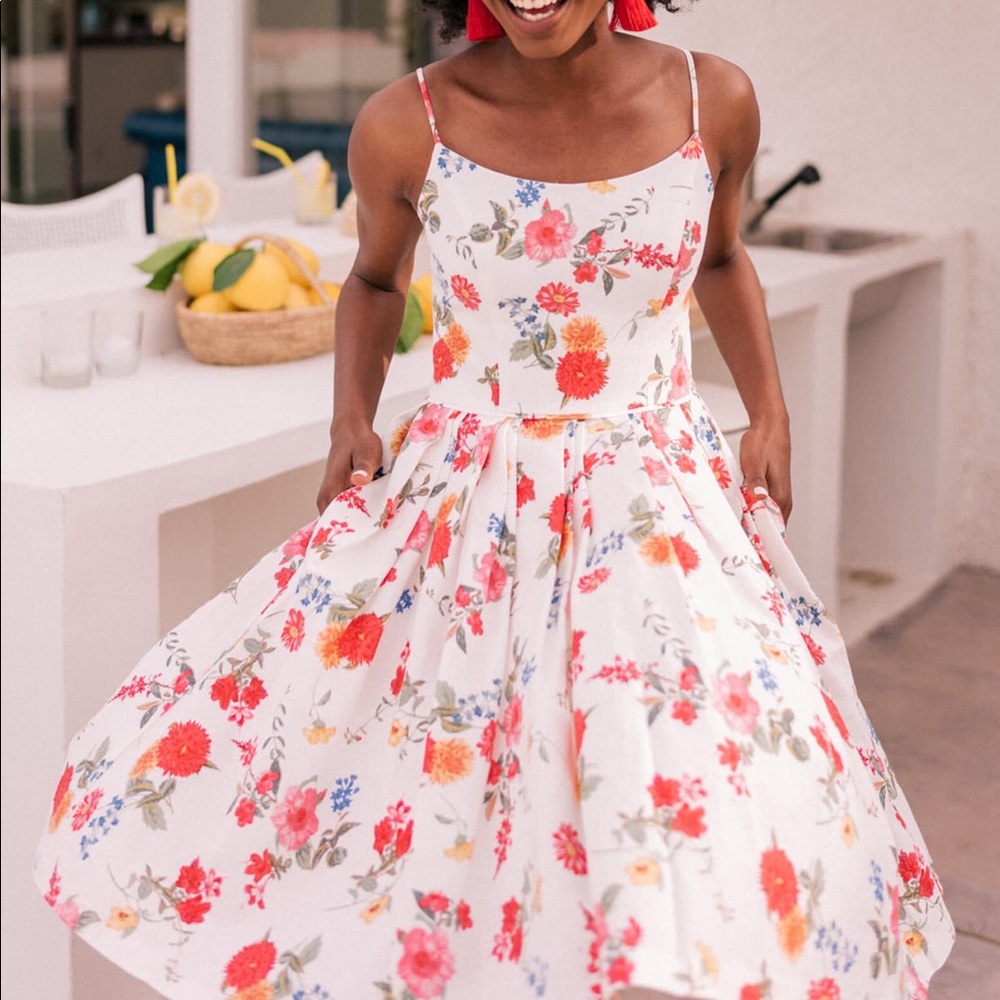 Gal Meets Glam NWT Floral Bow Dress - Picture 2 of 10